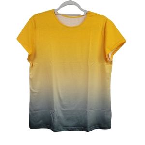 Yellow Gray Ombre T-Shirt Size Medium